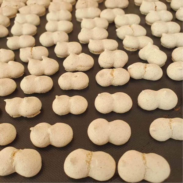 Einkorn Wibele auf dem Backblech