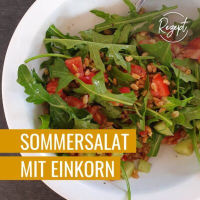 Der Sommersalat mit Einkorn als Instagram Post